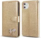 for iPhone 11 Case Wallet Case Bling Shiny Glitter Flip Folio Case Full-Body Pro