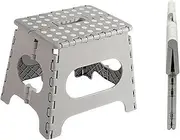 Folding Step Stool, 28 cm Height, Non-Slip Surface, 150 kg Capacity, Black (Grey)