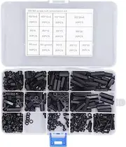 Respicefinem 320 Pcs Hex Screw Spacer M3 Nylon Male Female Hex Screw Spacers Standoff Screws Nuts Assortment Kit with Storage Box Ideal for Micro Motor Automotive Manufacturing