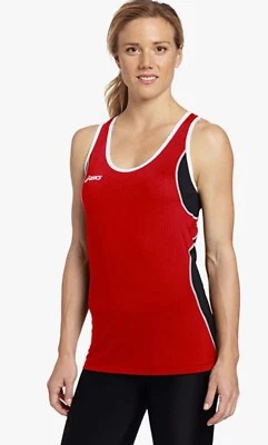 NEW $34.99 Asics Main Street Beach Women's Tank Top RED /Black Sz S