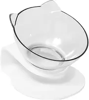 BESPORTBLE 1 PC Tilting Clear Single Bowl Cat Bowl Pet Food Dispenser Tilted Pet Bowl Tilted Cat Feeder Small Dog Water Dispenser Cat Food Bowl Pet Feeding Bowl Puppy Food Bowl Plastic White