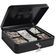 Large Cash Box with Money Tray and Lock Lovndi Metal money Box for Cash Lockb...