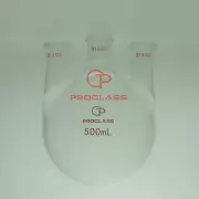 Lab Straight 3 Necks Round Bottom Flask 500mL,19/22 Joints