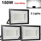 3x 150W LED Flood Light Floodlight Cool White Outdoor Garden Security Work Lamp