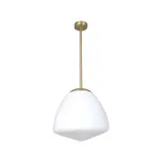 CLA Lighting CIOTOLA Interior Tipped Dome Frosted Glass Pendant Light- Large/Antique Brass