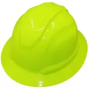 Bullhead Safety Unvented Full Brim Hard Hat with Six-Point Ratchet Suspension...