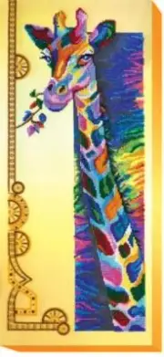 Bead embroidery kit Rainbow giraffe needlework kit Art canvas beadwork pattern