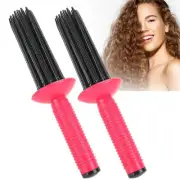 2Pcs Hair Curler Long Teeth Anti-Slip Roll Comb for Tangle-Free Blowout Styling