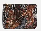 NWT CAMILLA "WHATS NEW PUSSYCAT" LION ANIMAL PRINT CANVAS BAG CLUTCH SAC POUCH
