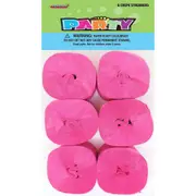 Hot Pink Crepe Streamers (Pack of 6)