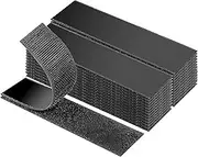 Heavy Duty Velcro Strips, 10 x 2.5 cm, 16 Sets, Black, Double-Sided Adhesive Tape for Home and Office