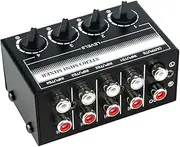 domoi 4 Channel Stereo Audio Mixer Support Input and Output Mini Passive Stereo Mixer with Separate Volume Controls