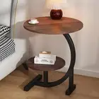 2 Tier Small Sofa Side Table Coffee End Round Table Shelf Living Room Bedroom