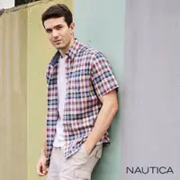 在飛比找momo購物網優惠-【NAUTICA】男裝 經典格紋短袖襯衫(藍紅)