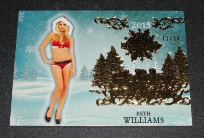 2015 Benchwarmer BETH WILLIAMS Holiday #26 Gold Foil Variant/24 PLAYBOY Playmate