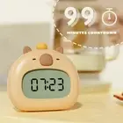 Bedside Alarm Clock Capybara Temperature Display Cute LED Clock