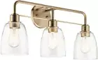 Meller 24.25 Inch 3 Light Vanity Light with Clear Glass Shades in Champagne Bron