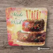 5x5 Inches Happy Birthday Greeting Card Make A Wish Him Her Friend