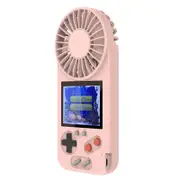 Nevenka Handheld Game Console with USB Fan Built-in 500 Classic Games for Kids Adult-Pink