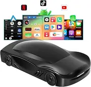 Wireless Carplay & Android Auto Adapter with Netflix YouTube TikTok, CarPlay Wireless Adapter for Cars with OEM Wired CarPlay, CarPlay Ai Box,Plug&Play, MirrorLink, TF Card, Easy Setup
