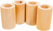 OSALADI 4pcs Wood Bed Risers: Cylinder Supports Furniture Pads Heavy Duty Unfinished Wood Base for Sofa Desk Couch Table Frames Legs Pad Inner Diameter 3.2cm