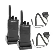 2 Pack of Motorola RMU2080 UHF 2W 8Ch Radio with HKLN4606 Speaker Microphone