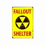 Fallout Shelter 1950 during the Atom bomb scare Large Tin Sign 8 x 12