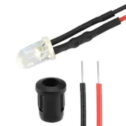 10Set DC 12V 5mm Pre Wired LED with Holder Warm White Light 8mm Panel Mount