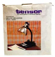 Tensor Deluxe Organizer Desk Lamp Model PM680 Brushed Steel & Black New T1147