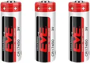 YICUAA (3-Pack) EVE CR17450 3V 2400mAh PLC Not Rechargeable Lithium Battery Application to Tire Pressure Monitoring Systems, Industrial Power Supply, etc.