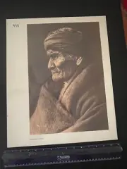 Edward S. Curtis Geronimo Apache 16 x 11 Sepia Print Native American EUC