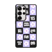 Galaxy S25 Ultra Impact Magnetic Case Lilac Flower Checker