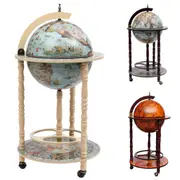 Solid Eucalyptus Wood Globe Bar Wine Stand Drink Cabinet Multi Colours vidaXL