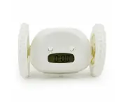 LED Running Escaping Electronic Digital Alarm Clock for Heavy Sleepers - Battery Operated - White