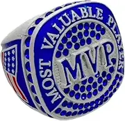 Discount Sports Rings MVP ALL SPORT RING - WHITE BODY Premium Ring 7-1.5, Non-Precious Metal, Quartzite