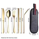 8pcs Portable Stainless Steel Tableware Dinnerware Travel Camping Cutlery FZ
