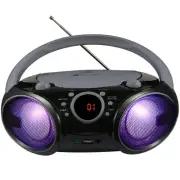 CD Boombox Portable/w Bluetooth USB MP3 Player AM/FM Radio AUX Headset Jack L...