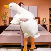Giant White Goose Plush-75 Inch, Very Huge body Fat Goose Stuffed Animal, 6 Foot Duck Plush Toys Hugging Pillow Gifts for Everyone (75 in)