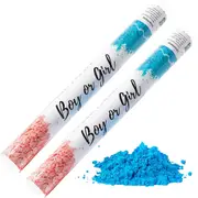 Confettified 2pcs Holi Powder Smoke Cannon Launcher Popper for Gender Reveal Party 45cm L Blue