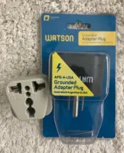 Two European to US power adapters 1 used, 1 brand new in box (Watson Brand)