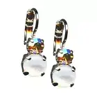 Mariana Earrings White Shell Mineral & Topaz Austrian Crystals Aurora Odyssey...