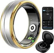 Smart Ring for Women/Men, Fitness Ring Health Tracker with APP, Charging Box, Heart Rate Monitoring, Sleep Tracking, Multi-Sport Modes, Water Proof, 7 Days Battery Life, 5 Size Options Silver NO.10
