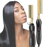 Nmaov 2023 New Hot Comb Straighteners, Electric Hair Straightener For Thick Afro Hair, Wig, Beard, Hot Anti-scald Portable Curling1pc