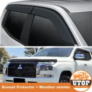 Bonnet Protector Guard & Weathershields For Mitsubishi Triton MV 2024-2025 Dual (for: Mitsubishi)