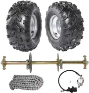 810mm 32" Rear Axle Kit, 8" Wheels Tyres Sprocket Hub Go Kart Golf Cart ATV Quad
