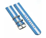 Nato Nylon Watch Straps Compatible with the Garmin Active S - Light Blue and White