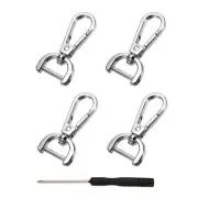 Detachable Snap Hook, 5/8 Inch Swivel Clasp for Purse (4 Pack, Silver White)