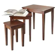 Winsome Regalia 21.6" x 20" x 14.9" Beech Wood Nesting Table Brown 3 Pieces