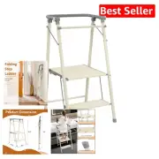 Foldable Toddler Step Stool - Safe 2-Step Kids Ladder for Kitchen & Bathroom
