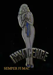 INNOCENCE NOSE ART HAT LAPEL VEST PIN UP US ARMY MARINES NAVY AIR FORCE GIFT WOW
